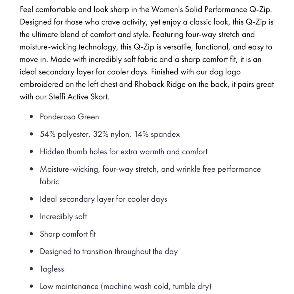 Rhoback Women's Solid Performance Q-Zip Pullover … - image 10